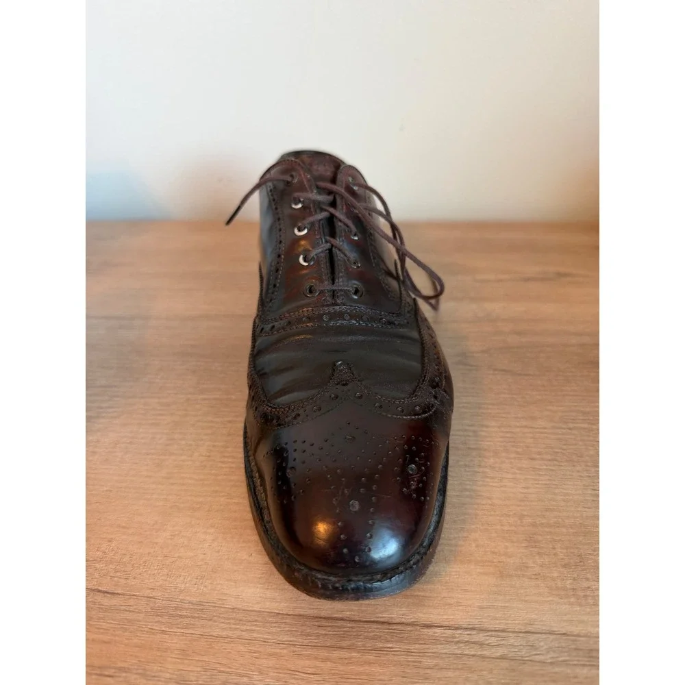 Lloyd Comfort Mens Burgundy Leather Wingtip Oxford Shoes Made in Germany 9.5 C